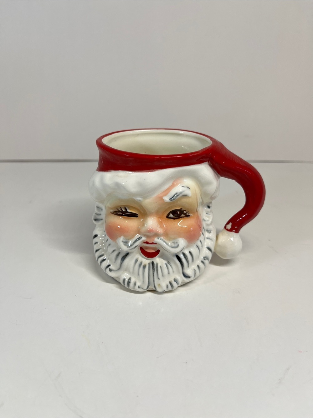 Vintage Napco Winking Santa Clause Mug Christmas Holiday MCM 1950s Kitschy Japan